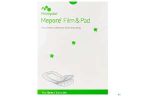 Sie sehen eine Packung Mepore/film +pad 9x 10cm 30st, Produktbild: 01 Mepore/film +pad 9x 10cm 30st, A-Nr.: 3701619 - 01