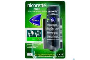 Sie sehen eine Packung Nicorette Spray 1mg/spruehstoss Z.anw.i.d.mundhoehle lösung Mint Nfc 1st, Produktbild: 01 Nicorette Spray 1mg/spruehstoss Z.anw.i.d.mundhoehle lösung Mint Nfc 1st, A-Nr.: 5510237 - 01