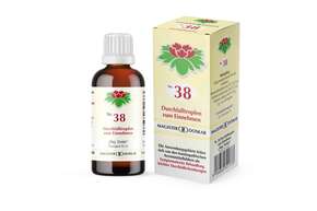 Sie sehen eine Packung Magister Doskar Nr. 38 Durchfalltropfen zum Einnehmen, Produktbild: 01 Magister Doskar Nr. 38 Durchfalltropfen zum Einnehmen, A-Nr.: 0721774 - 01