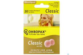 Sie sehen eine Packung Ohrenschutz Ohropax Classic Ohrstoepsel Wachs Gerx1 20st, Produktbild: 01 Ohrenschutz Ohropax Classic Ohrstoepsel Wachs Gerx1 20st, A-Nr.: 1625682 - 01